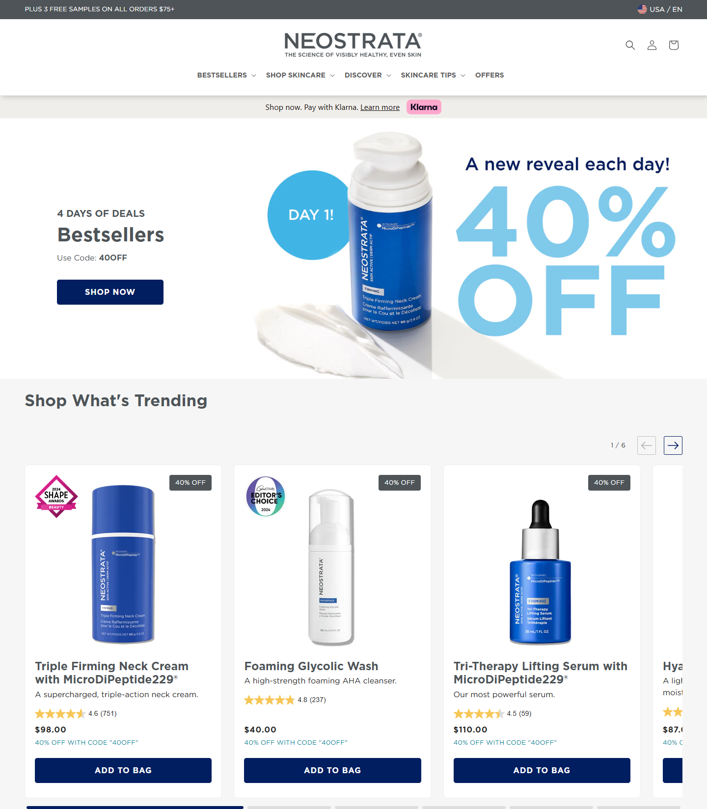 Neostrata Shopify store