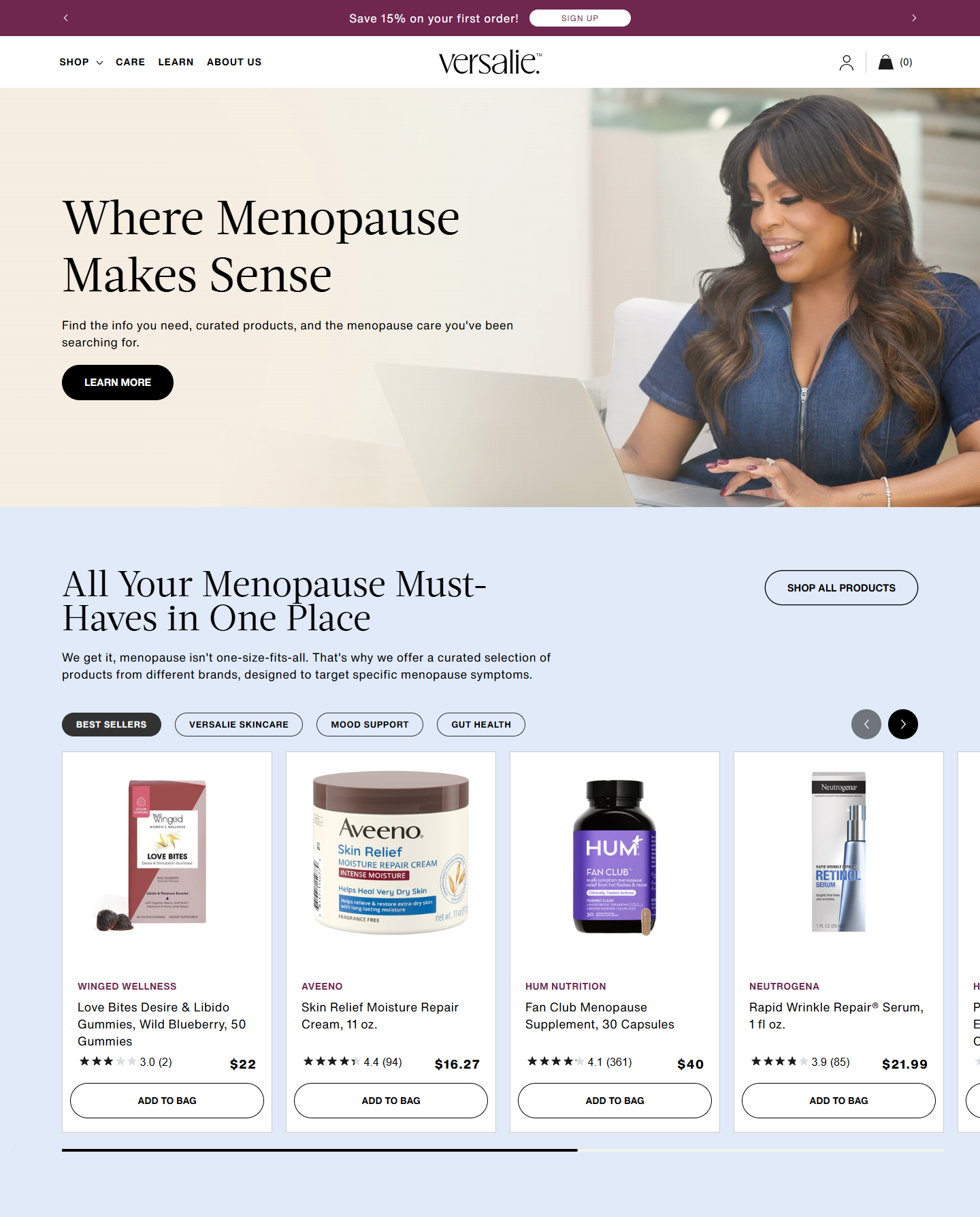 Versalie Shopify store